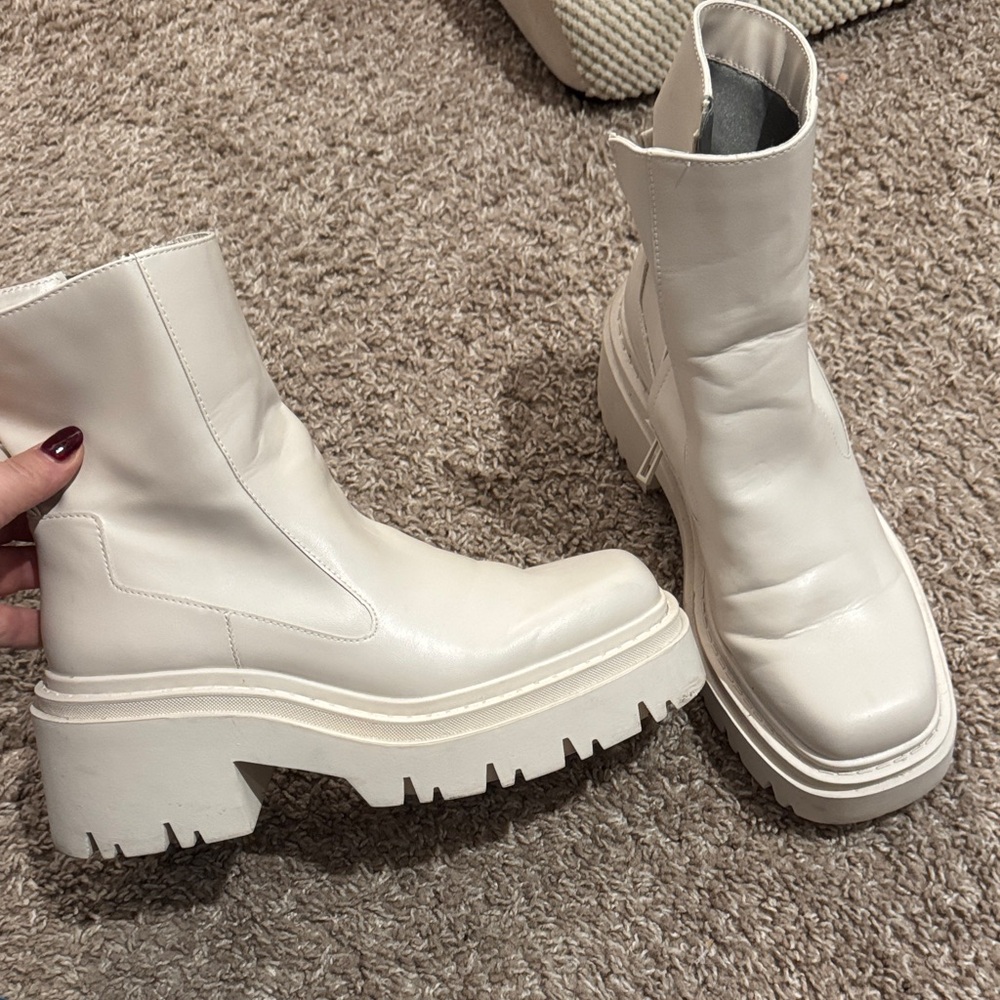 Zara White Ankle Boots for Women